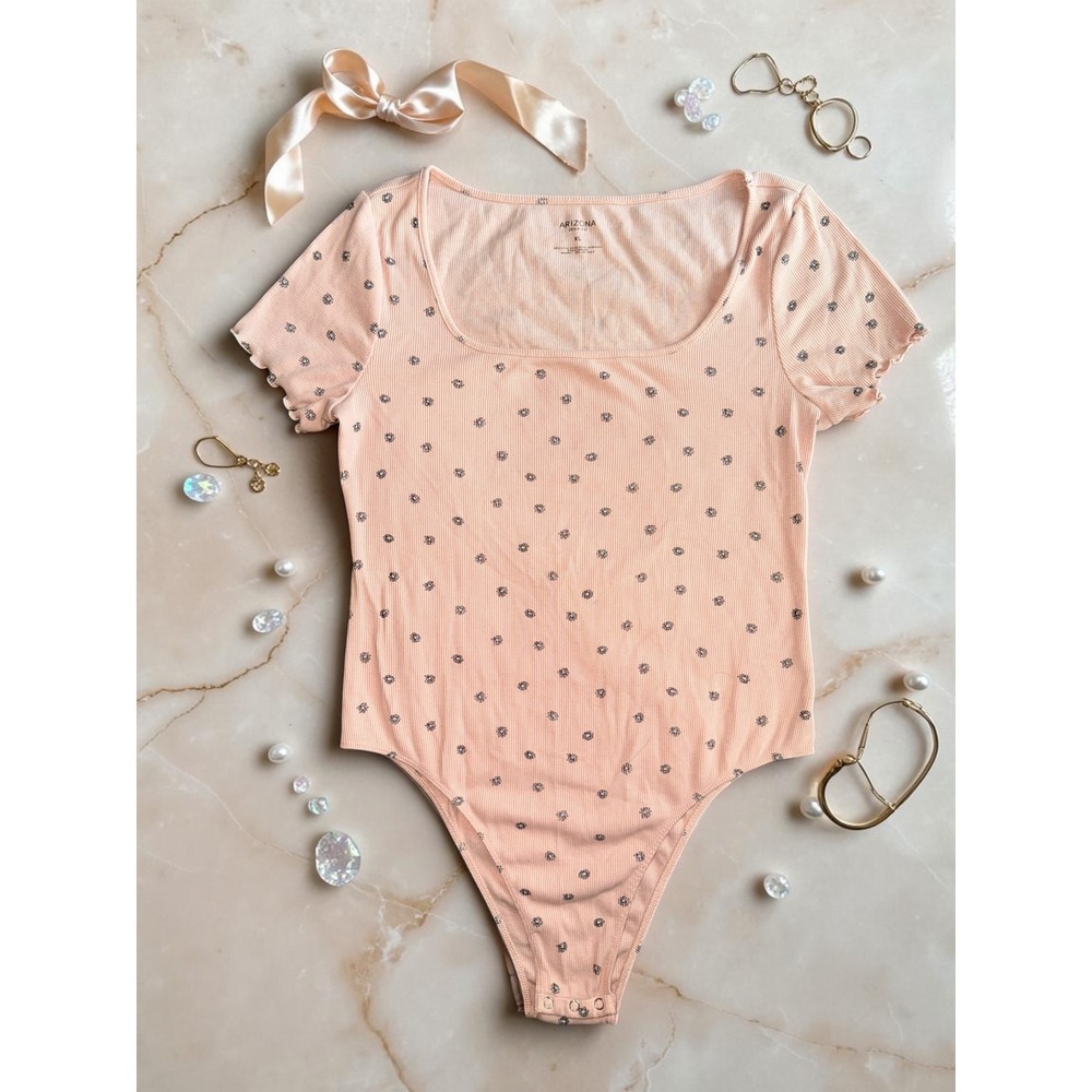 Arizona Jean Co - Floral Ribbed Bodysuit - Womens XL